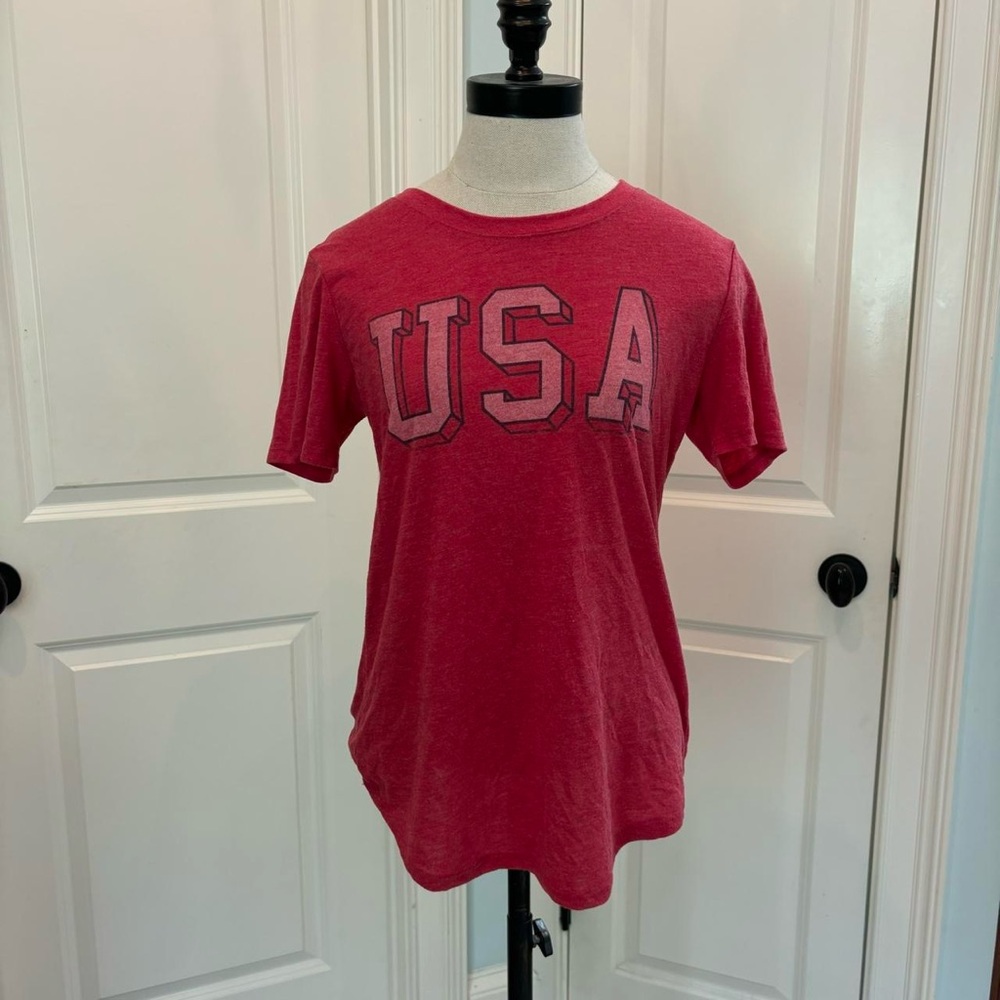 Red USA graphic t shirt Fourth of July America Lana del ray
